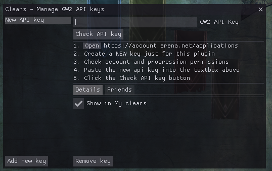 API key management as it appears without API keys